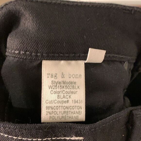 Rag & Bone Modele black bootcut wide leg stretch jeans size 25 - Picture 11 of 12